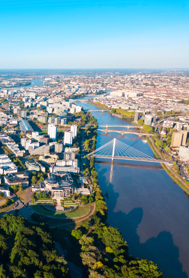 Vue aérienne de Nantes